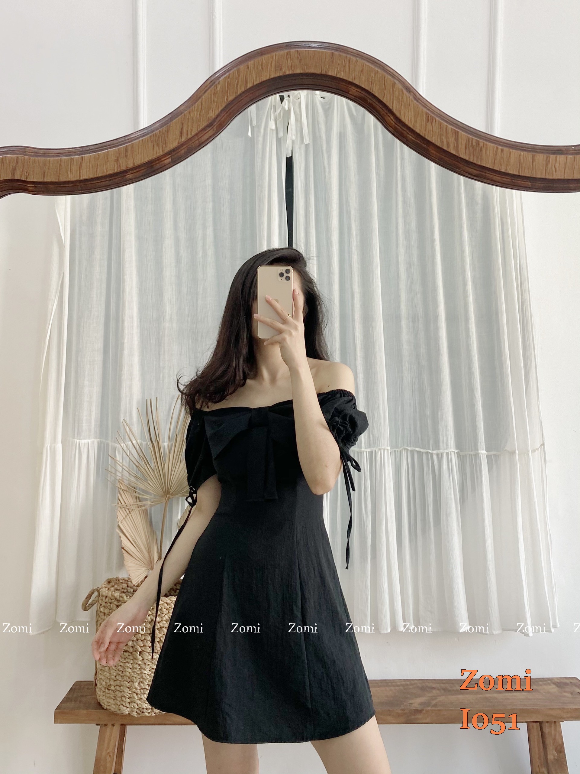 Đầm đi chơi dạo phố thời trang mùa hè cổ vuông tay phồng dễ thương năng động - I051
