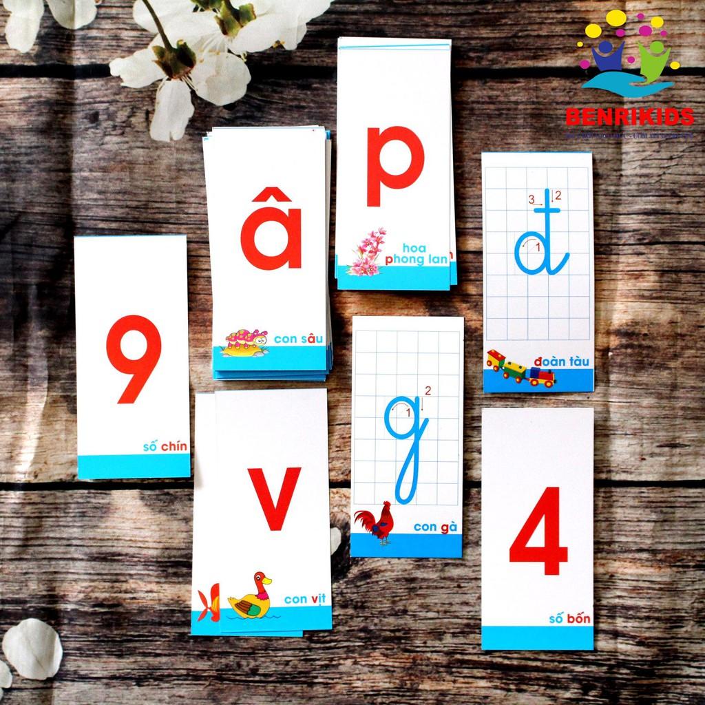 42 Thẻ Học Chữ Cái, Chữ Số và Dấu- Flashcard Dạy Học Cho Bé