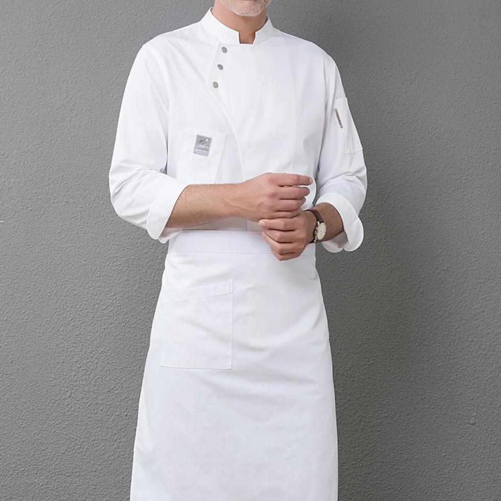 Unisex Chef Jackets Coat Long Sleeves Shirt Kitchen Uniform Workwear