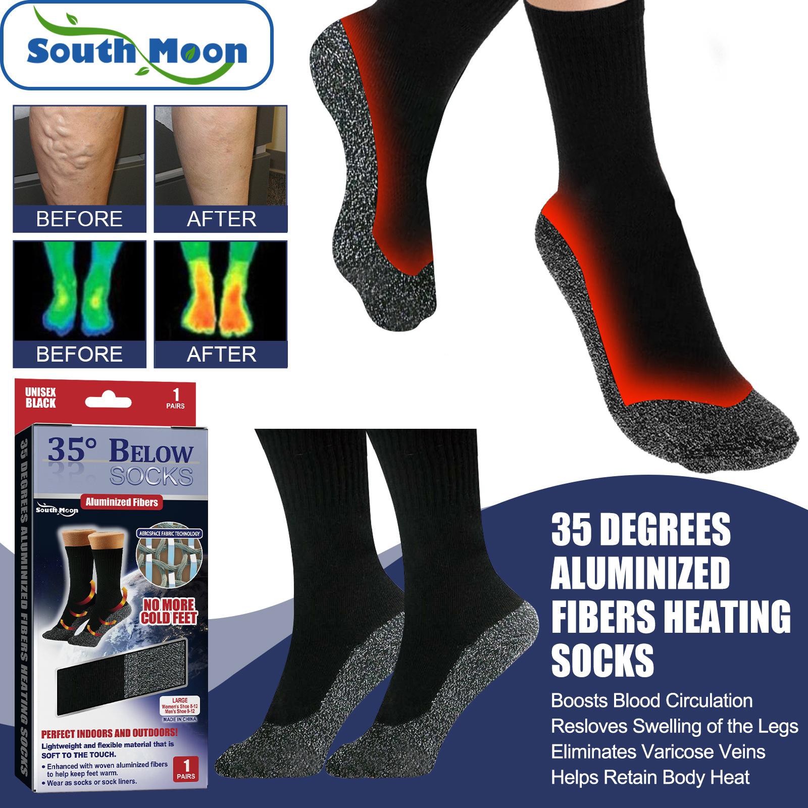 South Moon 1 Pair of Aluminized Fibers Heating Socks Foot Warmers for Men Women Outdoor Skiing Camping Hiking