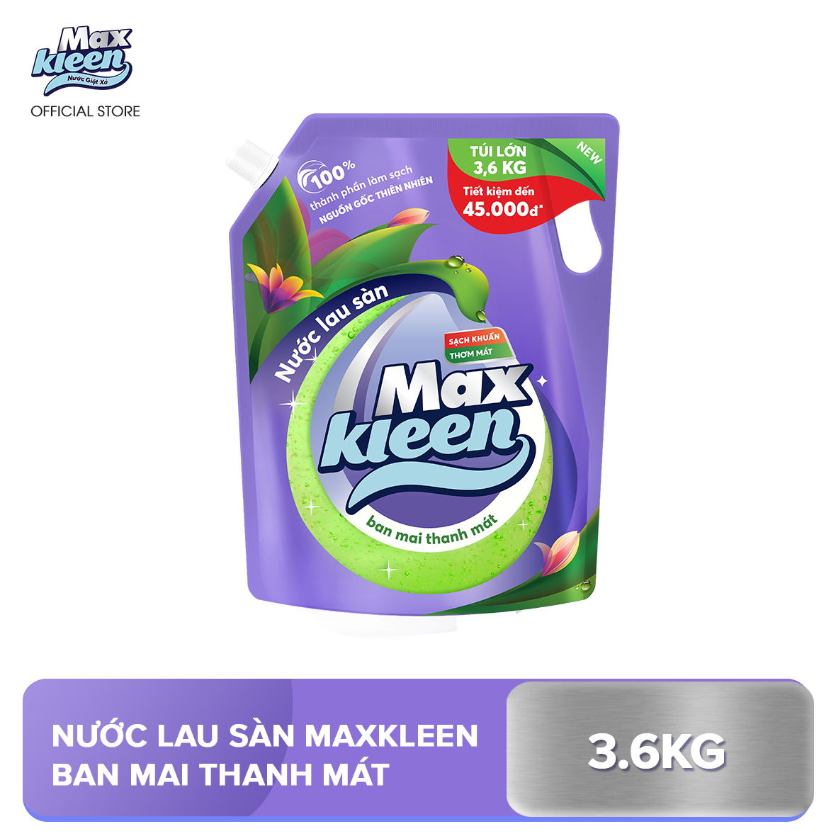 Túi Nước Lau Sàn MaxKleen 3.6kg - Ban Mai Thanh Mát