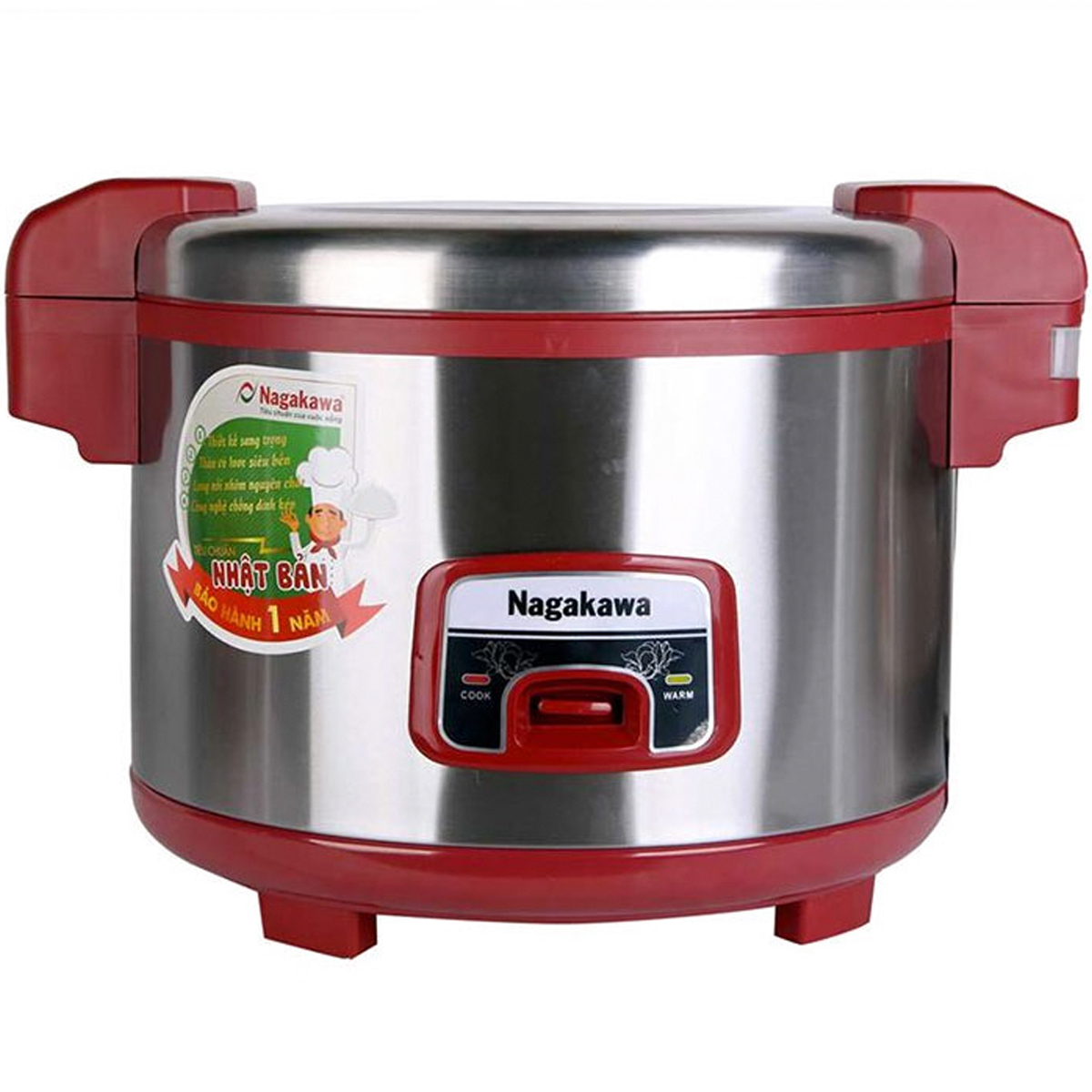 Nồi Cơm Điện 4.6L Nagakawa Dung Tích Lớn Dành Cho Nhà Hàng Căng Tin Quán Ăn Nhà Xưởng Công Nghiệp-Hàng Nhập Khẩu