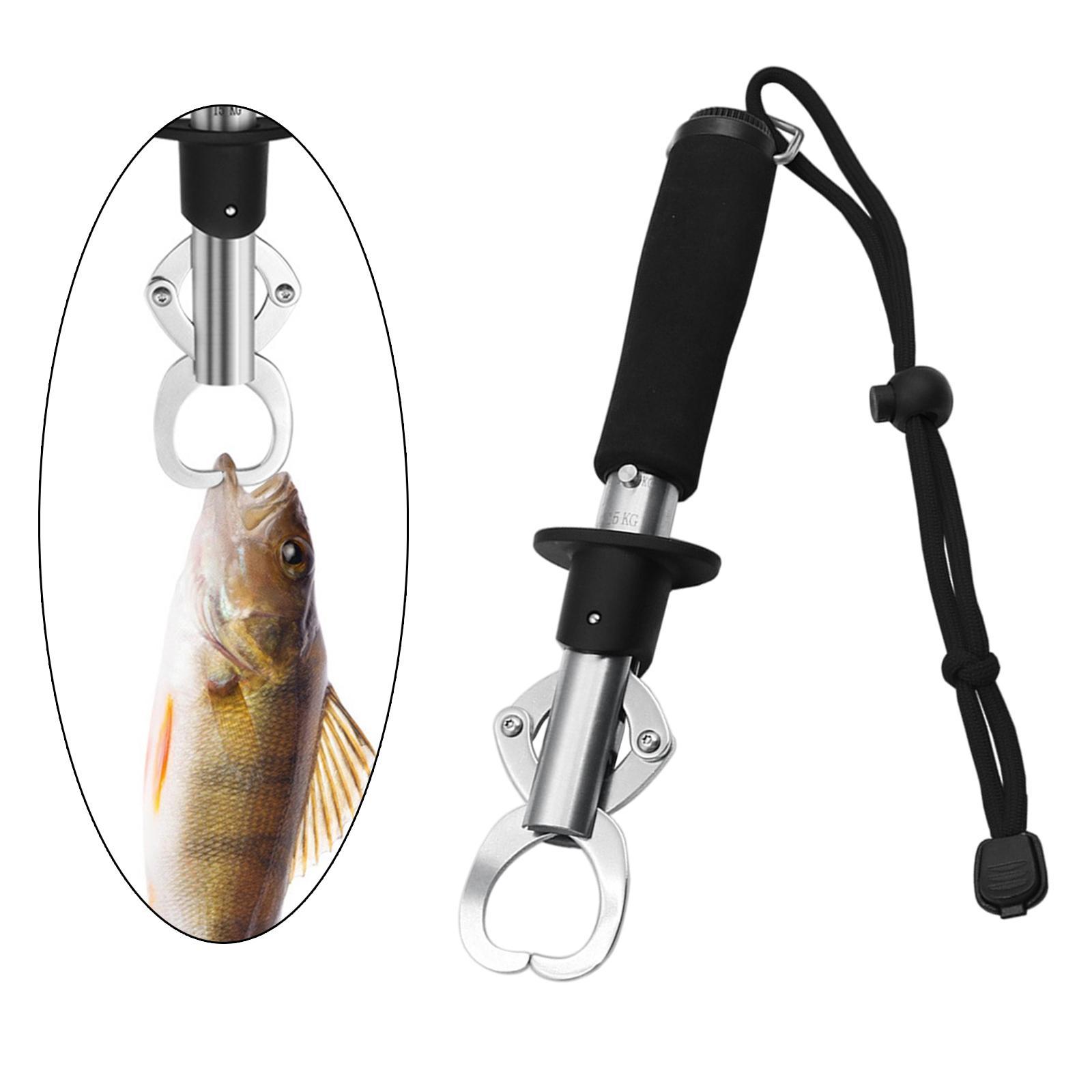 Portable Fish Lip Gripper Stainless Steel Tool Fishing Gear with Strap