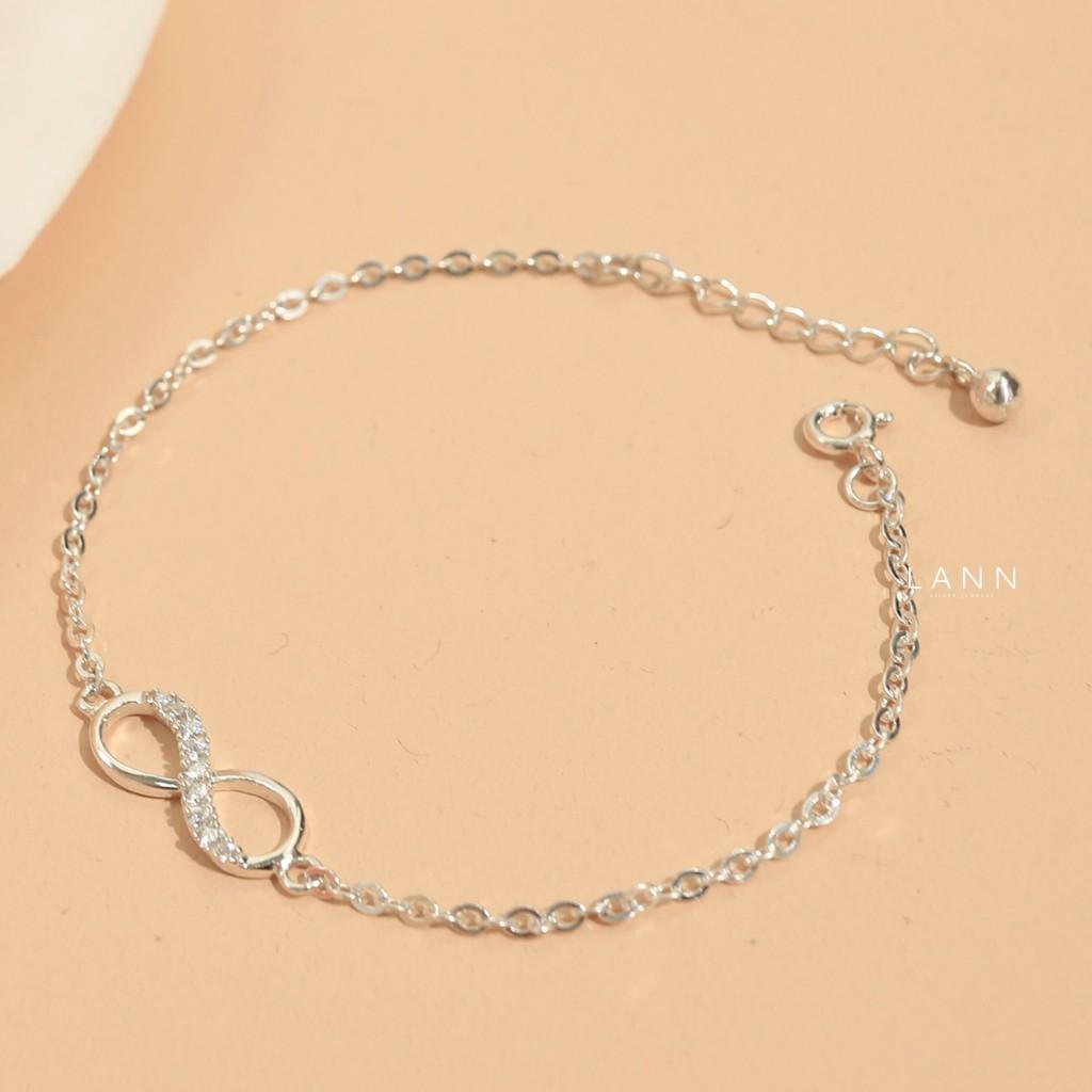 Lắc tay vô cực nửa đá S925 LANN