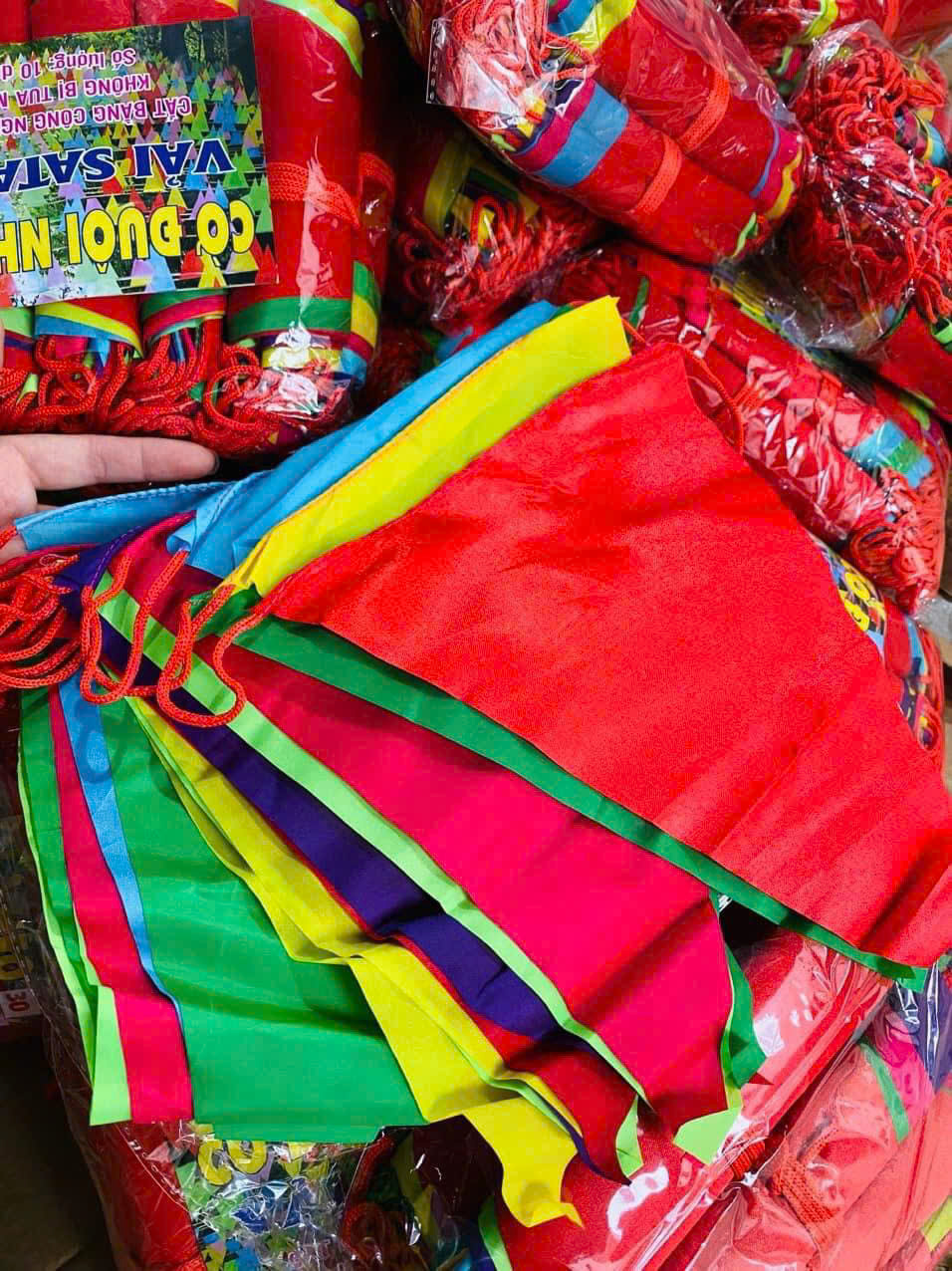 Cờ Đuôi Nheo Trang Trí Ngoài Trời - Dài 10m 30 Lá , Cờ Dây Tam GIác Chất Liệu Polyester, Sử Dụng Lâu Dài, Tái Sử Dụng - HÀNG CHÍNH HÃNG MINIIN