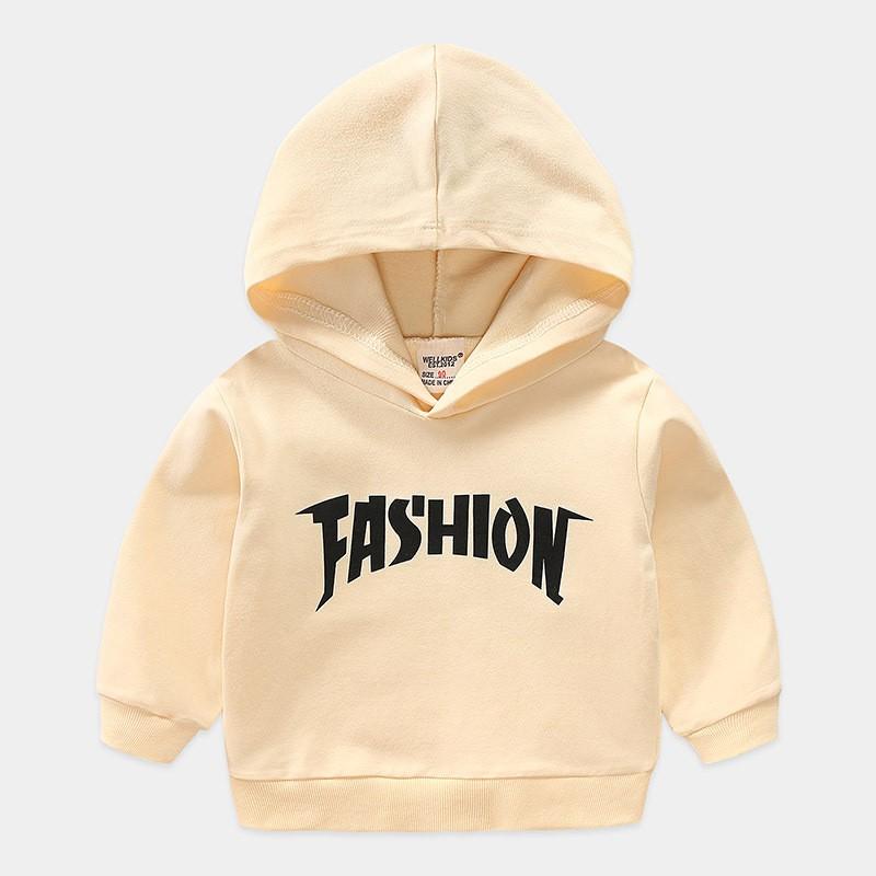 Áo nỉ hoodie bé trai có mũ phối chữ