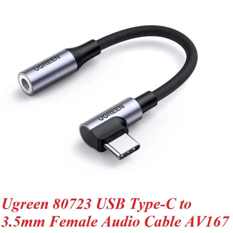 Ugreen UG80723AV167TK bộ chuyển đầu USB Type-C bẻ góc 90 độ ra 3.5mm Audio - HÀNG CHÍNH HÃNG