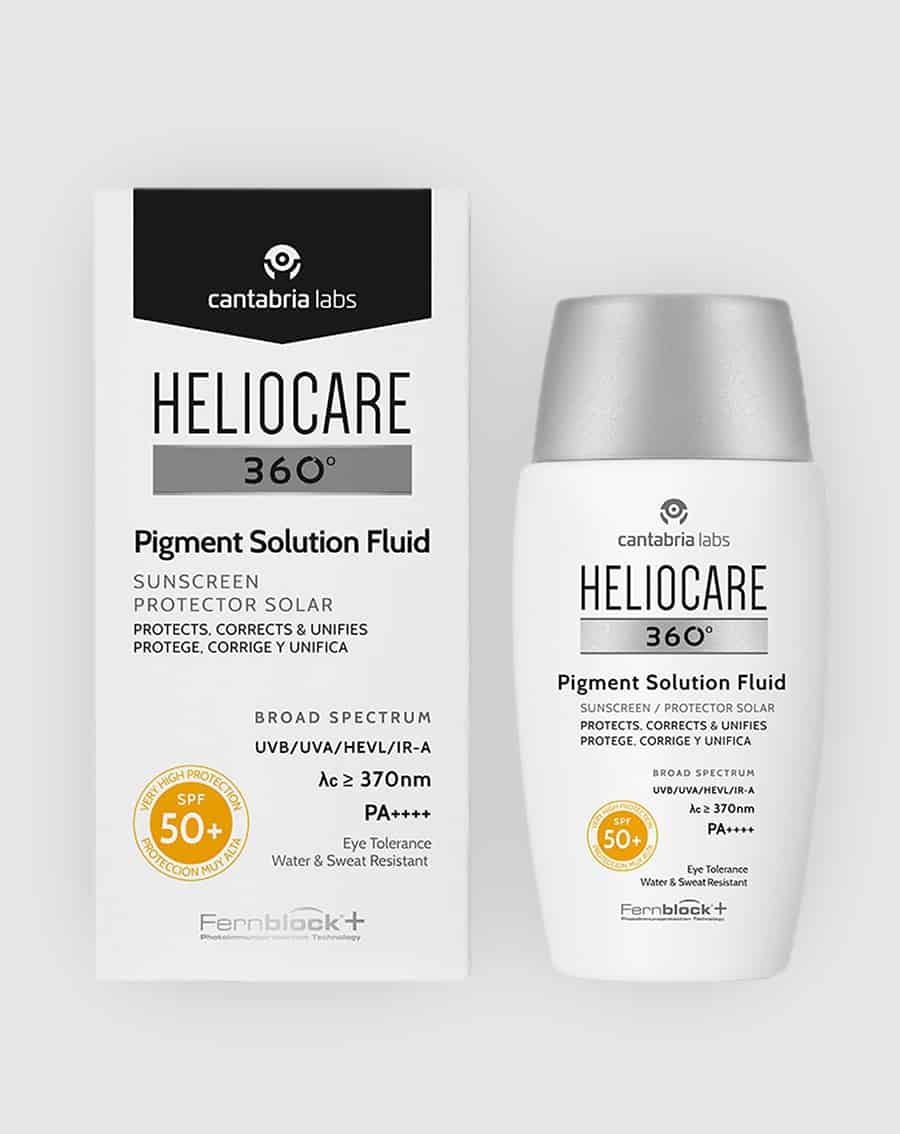 Kem Chống Nắng Heliocare 360º Pigment Solution Fluid SPF50+ Ultraligero Cantabria Labs Tây Ban Nha 50ml TẶNG KÈM MẶT NẠ BUTIQ LAB HÀN QUỐC