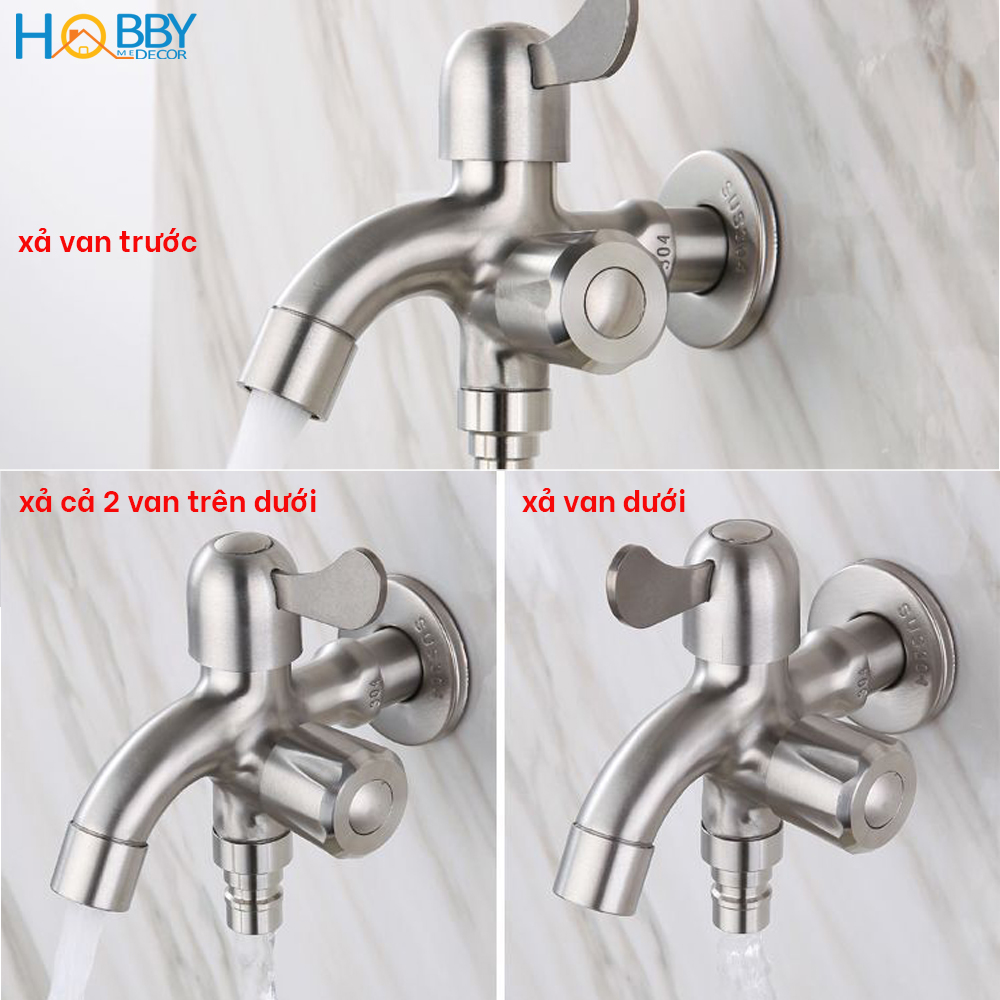 Củ sen lạnh 2 van đóng mở đa năng HOBBY Home Decor CS3 - chuẩn Inox 304 ren vặn 21mm