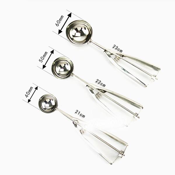 Muỗng múc kemMuỗng xúc hoa quả trải cây bằng inox 4cm-5cm-6cm