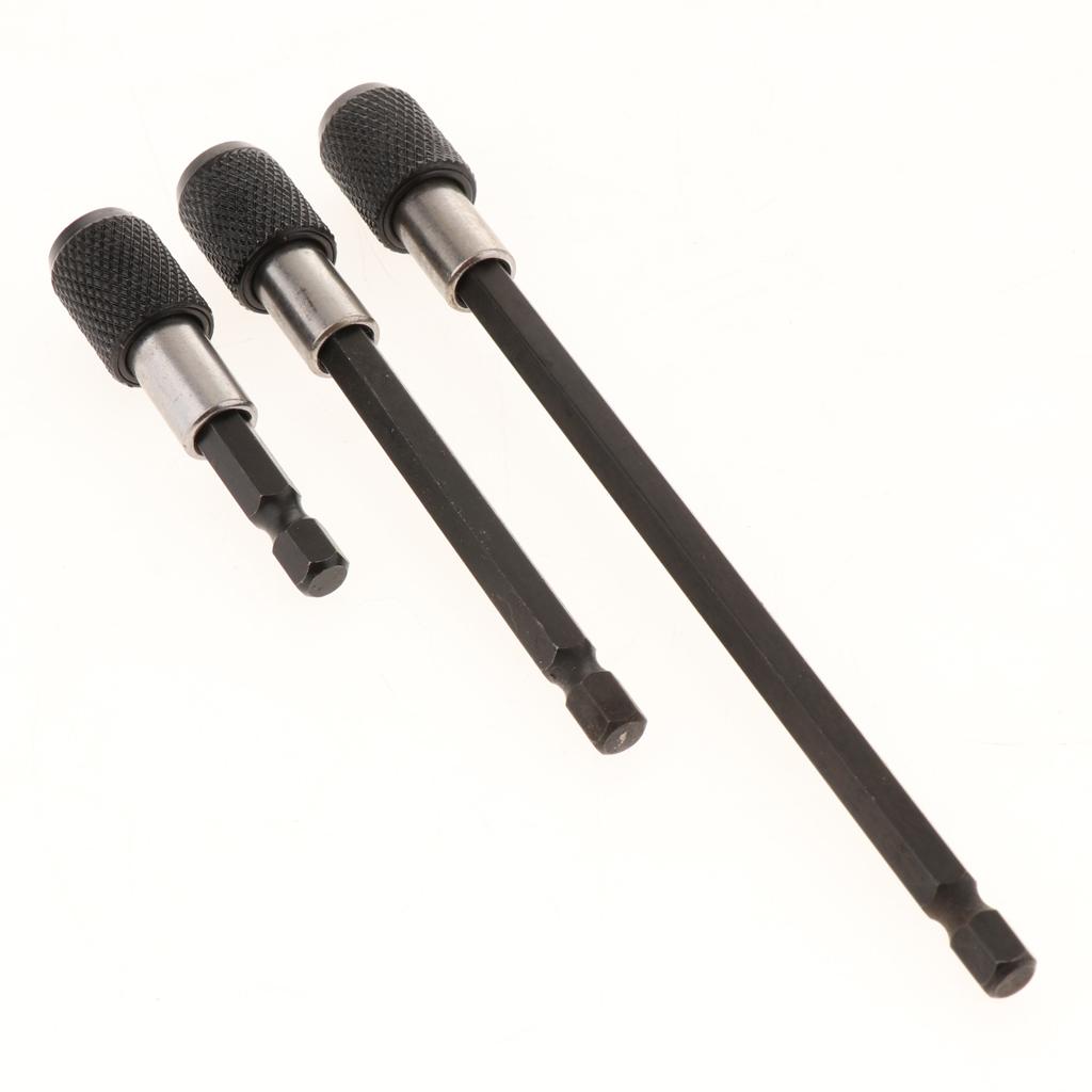 3Pcs Hex Shank Quick Release 1/4 Screwdriver Extension Drill Holder Bits