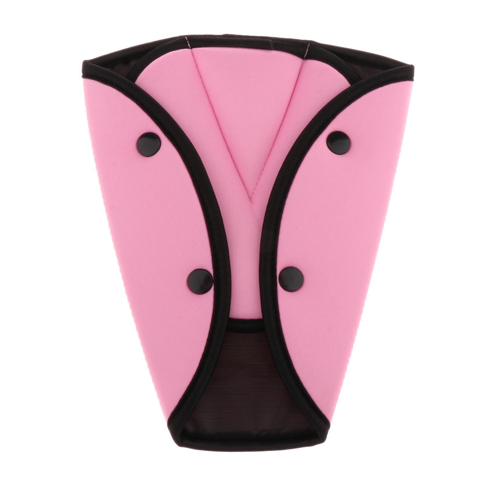 3X Kids Car Safety Seatbelt Adjuster Universal Seat Belt Triangle Holder Pink