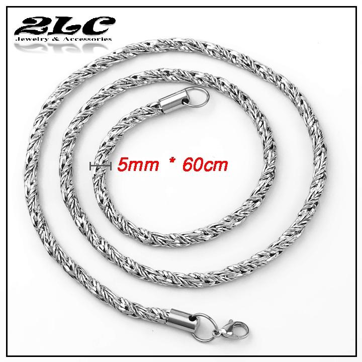DÂY CHUYỀN INOX NAM KIỂU XOẮN MÀU TRẮNG THÉP KHÔNG GỈ