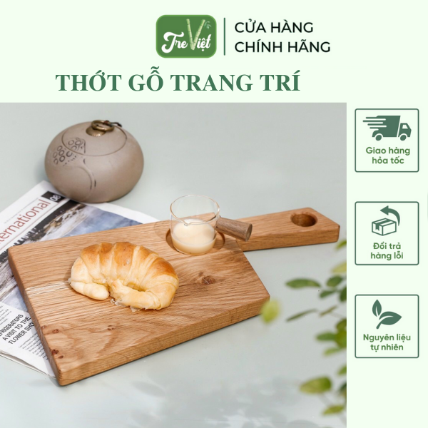 Khay gỗ trang trí đựng đồ ăn chụp ảnh - Thớt gỗ decor cho nhà hàng/ khách sạn/ quán ăn