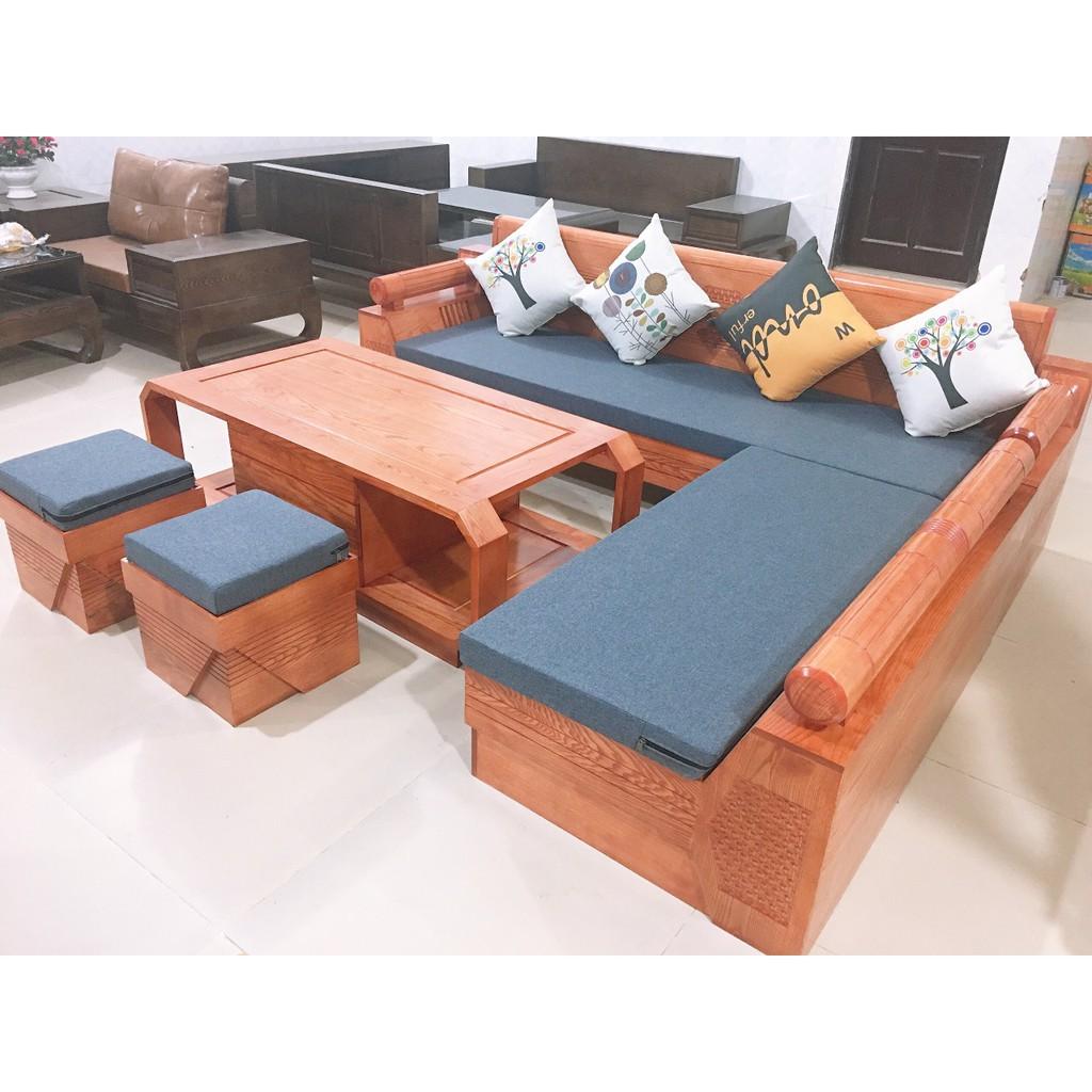 Bộ Bàn ghế góc Kim Cương gỗ Sồi Nga