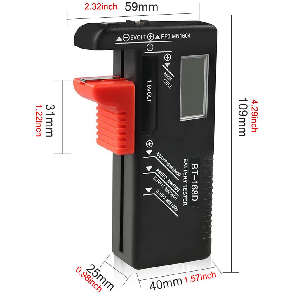 Portable Battery Capacity Indicator Compact Size Lithium Battery Level Tester Battery Voltage Meter Battery Volt Monitor Detector
