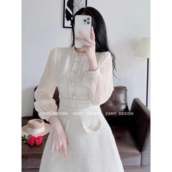 ️ĐẦM DẠ WEET 2 LỚP PHỐI TƠ PHỐI CÚC