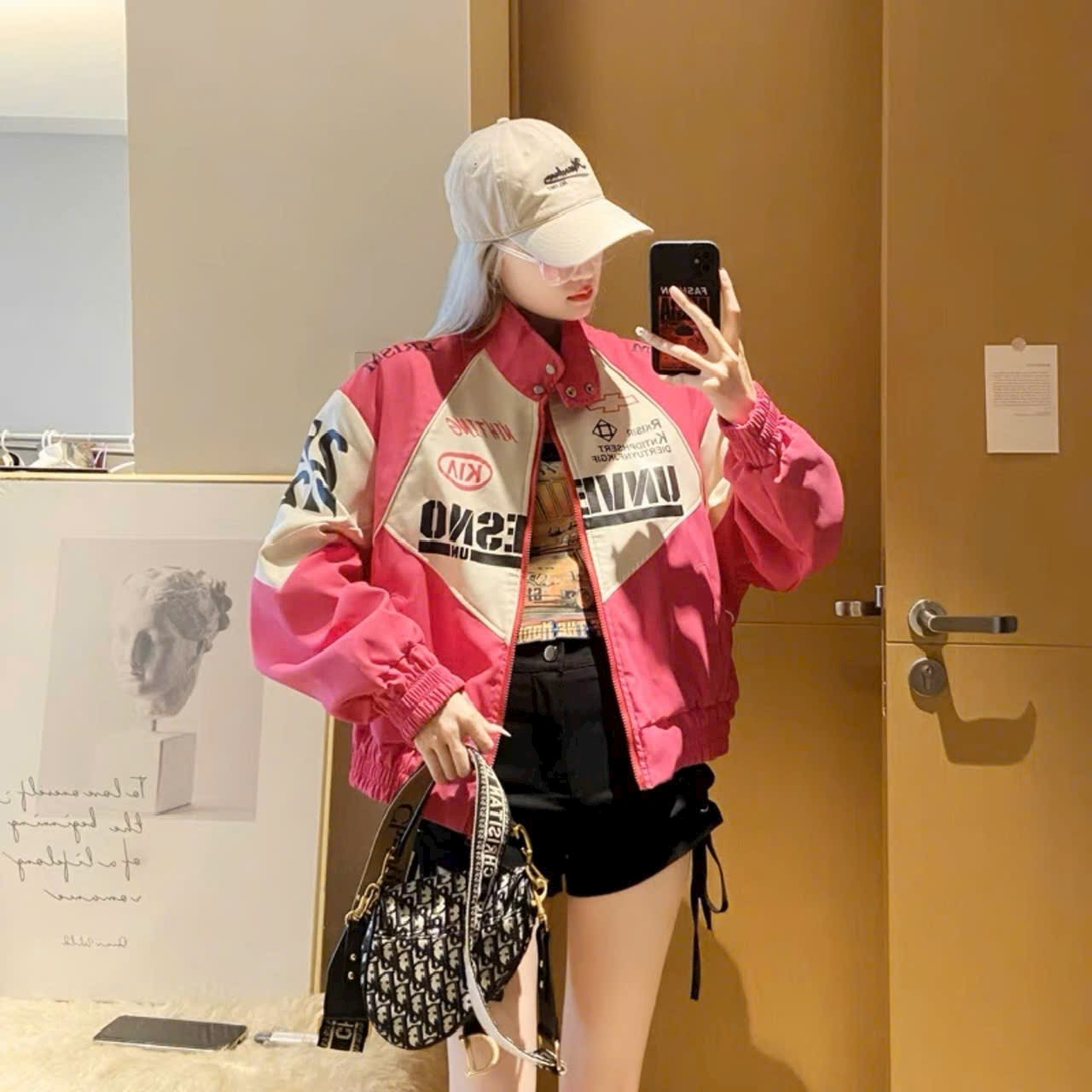Áo Khoác Dù UNVESNO LOGO Nam Nữ Ulzzang Unisex Form Rộng Bomber TRƠN Jacket , áo khoác bomber bòng chày cổ cao thể thao chống nắng chống nước