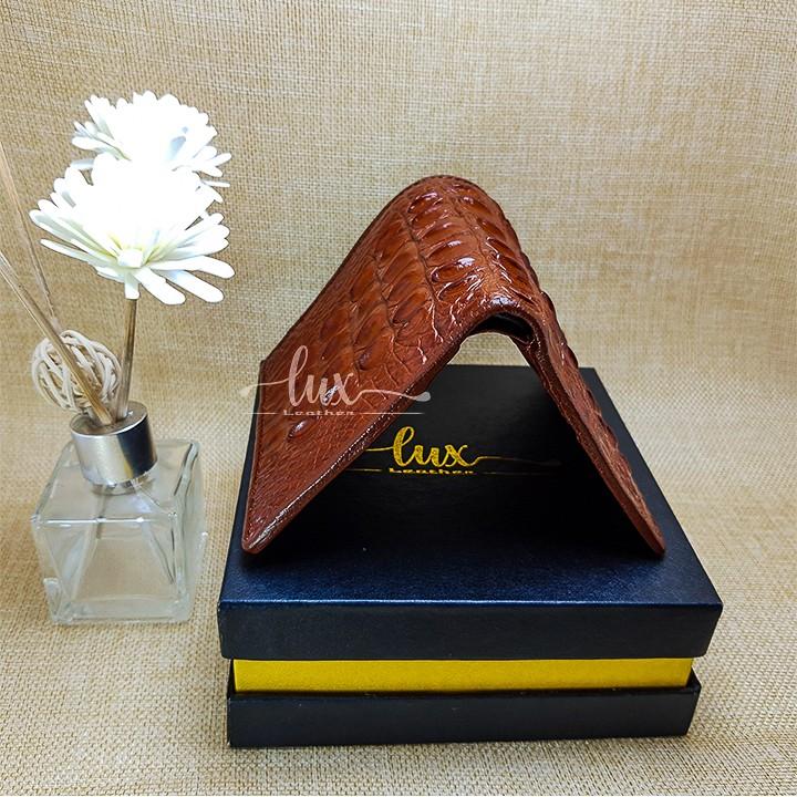 Ví Nam Da cá sấu LuxLeather LM1002 Một mặt - Kiểu đứng - Da gai lưng