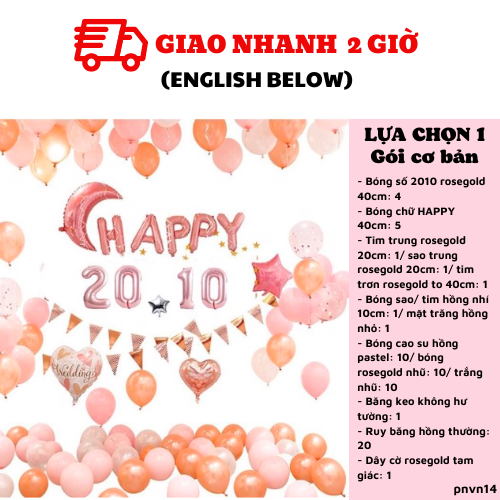 Bộ bóng trang trí phụ nữ việt nam màu vàng 20-10 pnvn14