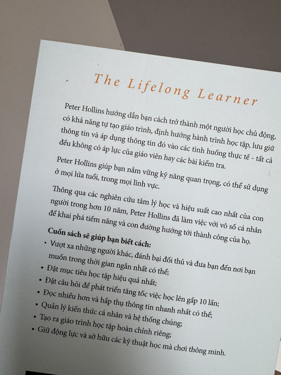 HỌC TẬP SUỐT ĐỜI – THE LIFELONG LEARNER – Peter Hollins - Tống Liên Anh &amp; Lê Anh Thư dịch -Timesbook- NXB Dân Trí
