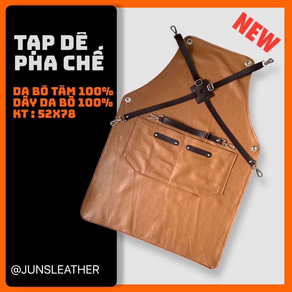 Tạp dề pha chế bằng da cao cấp Unisex của Junsleather dành cho Barista và Bartender