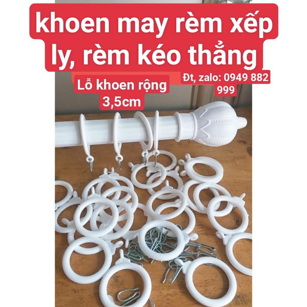 Khoen May Rèm Cửa Kiểu Xếp Ly Màu Trắng