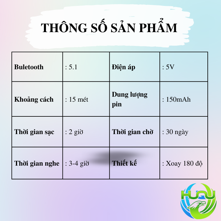 Tai Nghe Tài Xế Giá Rẻ Huqu HQ-S109 Thiết Kế Xoay 180 Độ - Hàng Chính Hãng