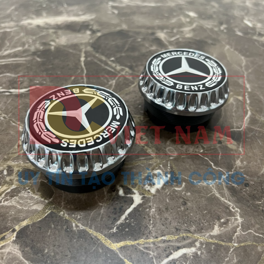 Logo chụp mâm, ốp lazang bánh xe ô tô Mercedes và Maybach WH3 65mm chất liệu nhựa ABS hợp kim nhôm