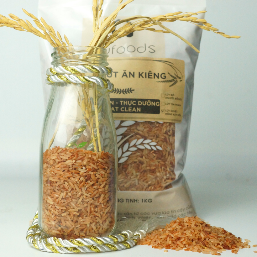 Gạo lứt GUfoods (đỏ / đen tím than) (túi 1kg) - Healthy, Thực dưỡng, Eat clean