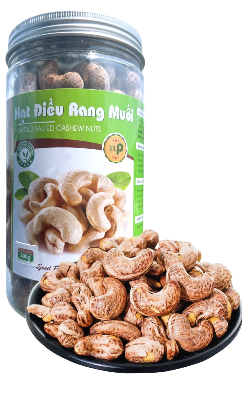 HẠT ĐIỀU RANG MUỐI A CỒ TO BÉO THƠM NGON CHẤT LƯỢNG HIỆU TÂN LỘC PHÁT - HỘP 450G