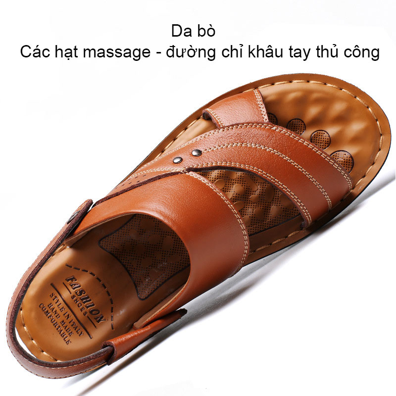 Giày Sandal phong cách thời trang  Nhật Bản đế mềm chất liệu da bò thật phù hợp với các mùa trong năm mã 12129