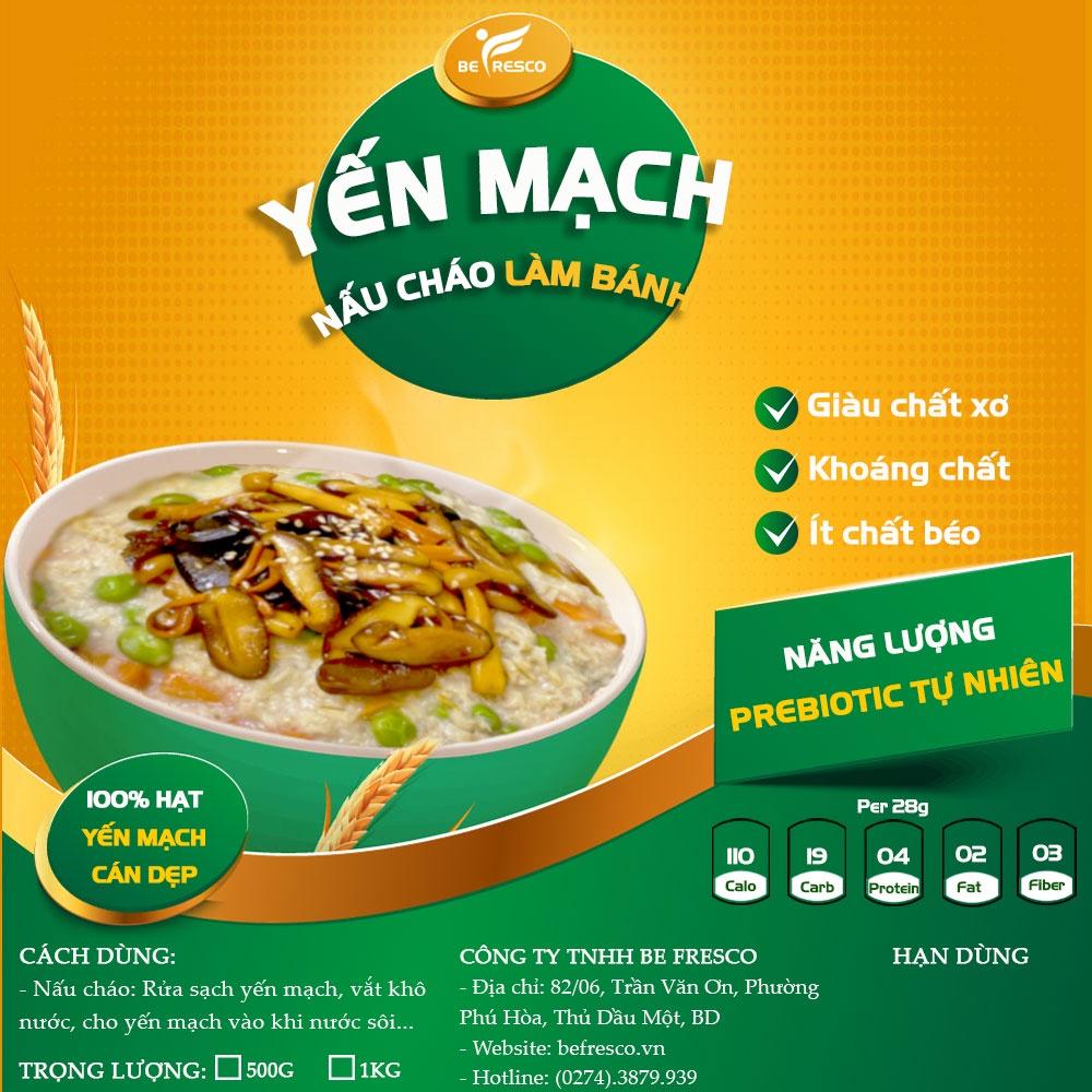 Yến Mạch Cán Dẹp Nấu Cháo Giảm Cân Befresco