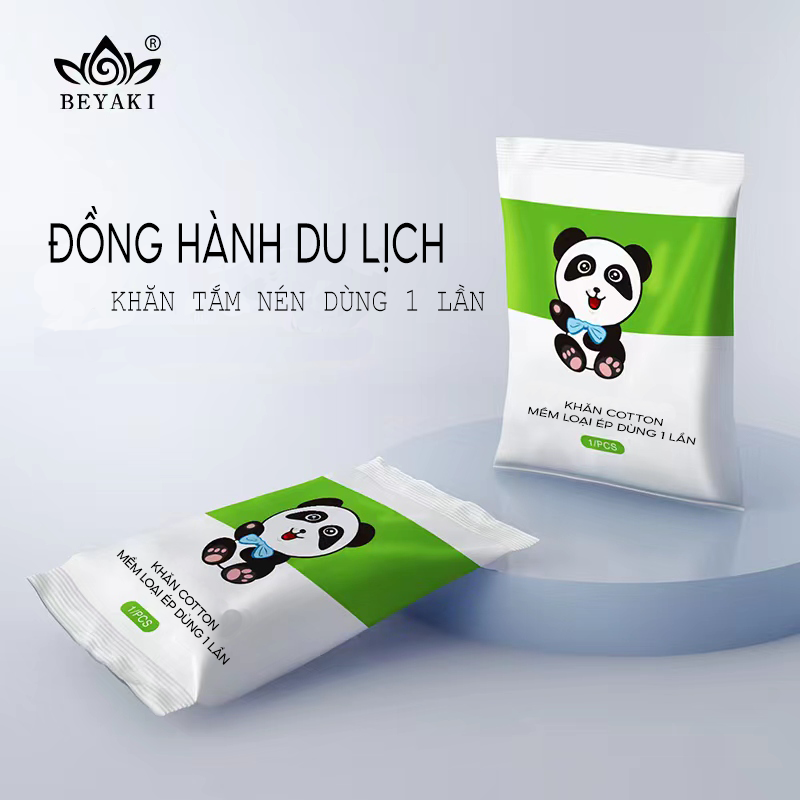 Hình ảnh Viên Nén Khăn Tắm Cotton Beyaki 70x140 cm Sạch Sẽ Tiện Dụng Cho Du Lịch Công Tác