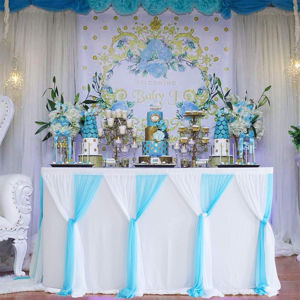 Sọc Phong Cách Bàn Váy Bao Bộ Đồ Ăn Vải Hình Chữ Nhật Bàn Bập Bênh Cho Bé Sinh Nhật Cưới Trang Trí Bàn Váy Khăn Trải Bàn