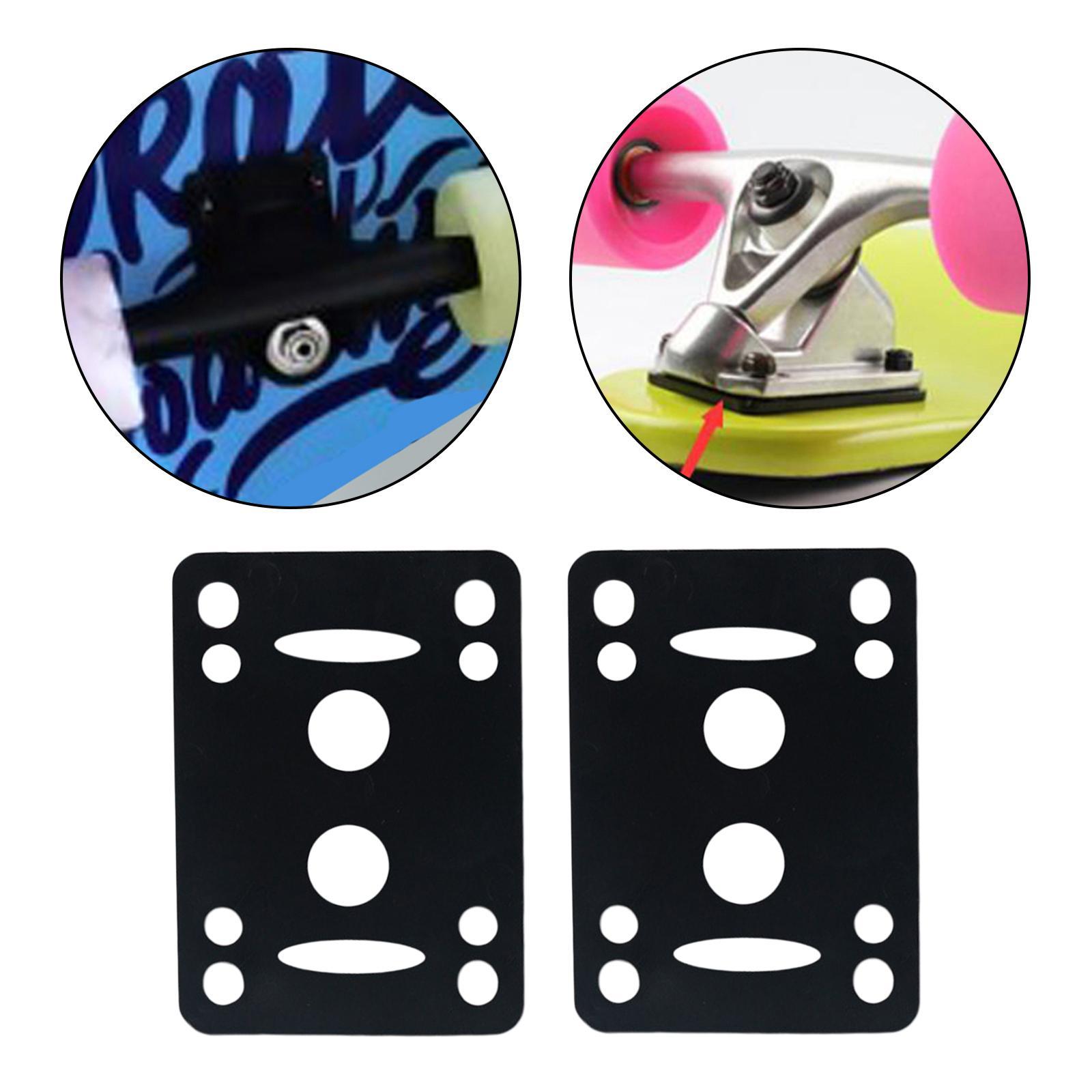 2PCS Skateboard Longboard Shock Absorbing Pads Risers Pad Cruiser Tools 4mm