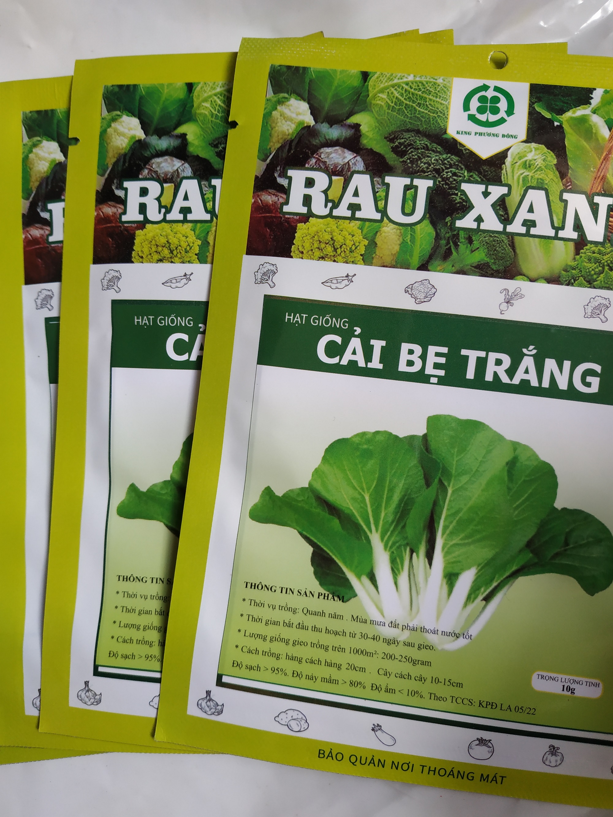 Combo 10 gói Hạt giống CẢI BẸ TRẮNG - gói 10 gram