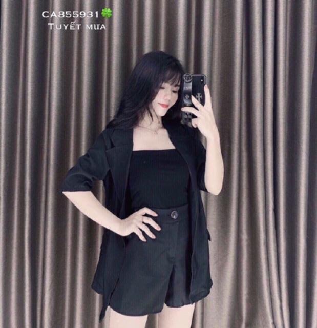 Sét vest đùi kèm áo cotton thời trang cá tính