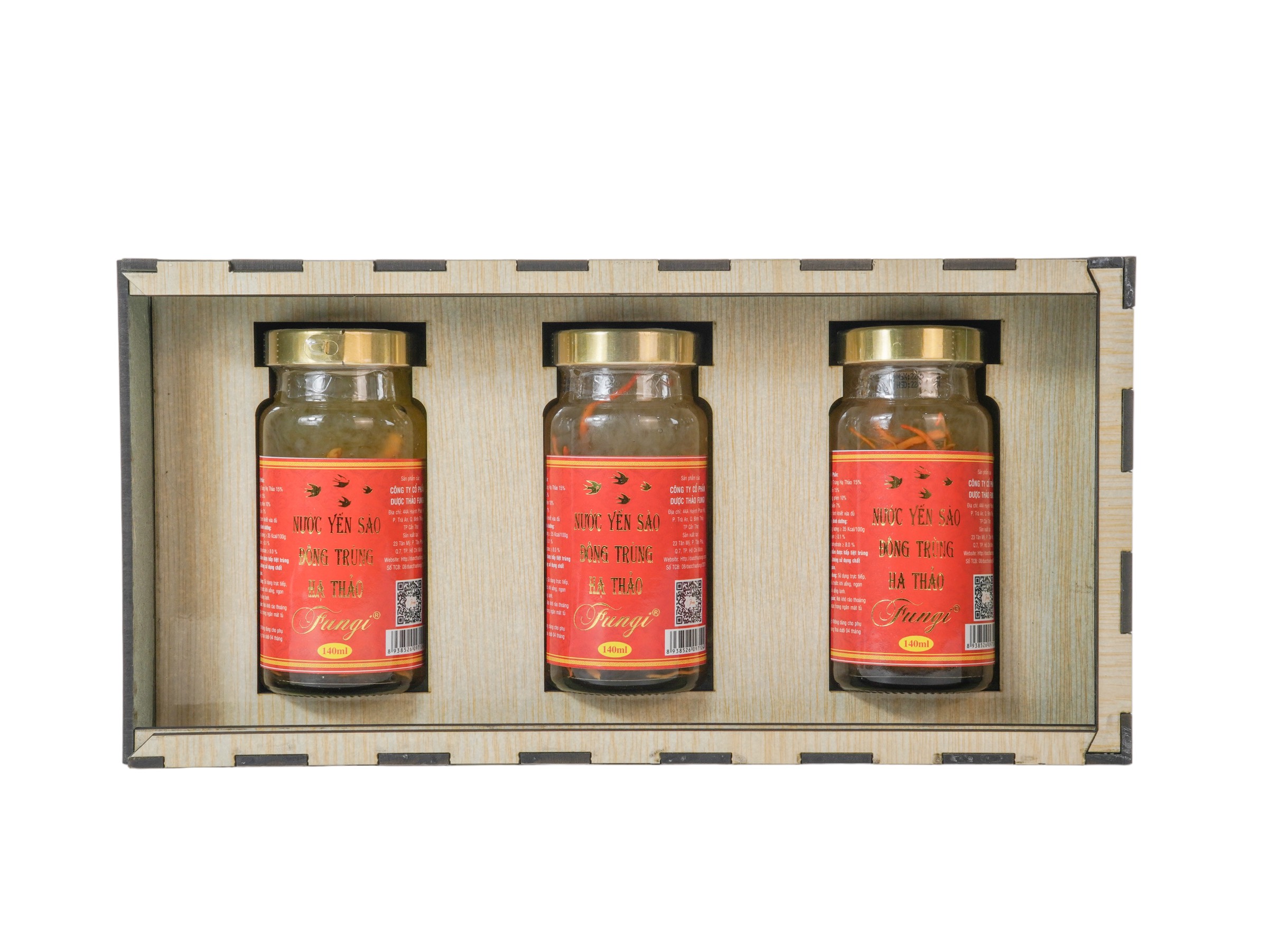 Yến Sào Đông Trùng Hạ Thảo Fungi Hộp Gỗ