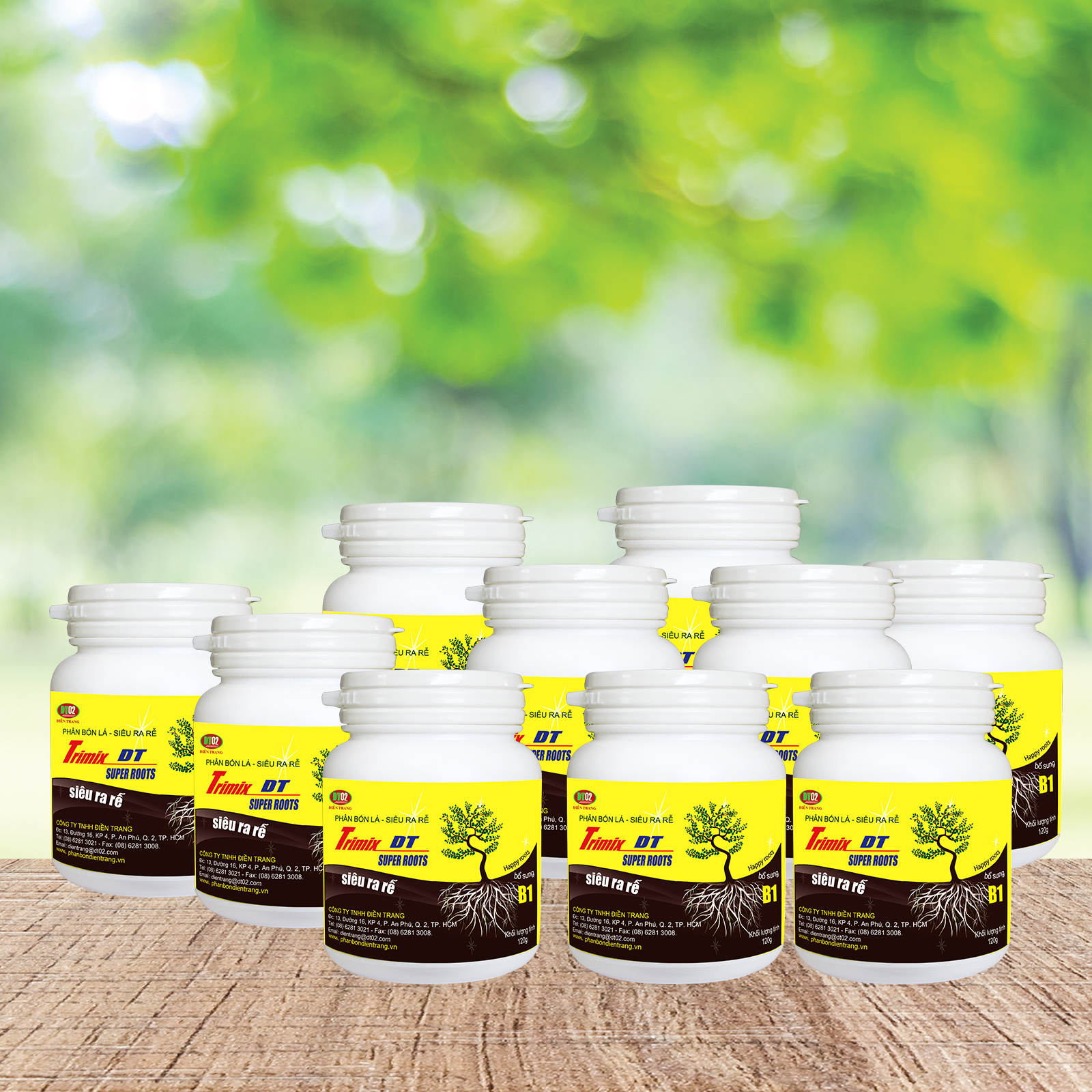 Combo 10 hũ Phân bón kích rễ siêu ra rễ TRIMIX-DT cho Hoa kiểng Rau sạch 120G
