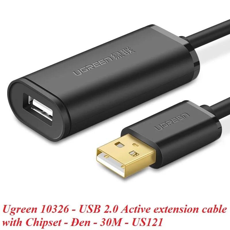 Ugreen UG10326US121TK 30M màu Đen Cáp tín hiệu nối dài USB 2.0 có chip khuếch đại cao cấp - HÀNG CHÍNH HÃNG