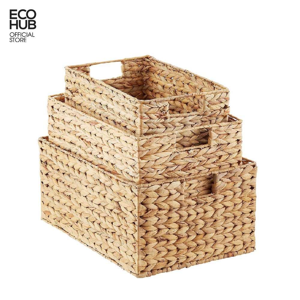Giỏ Lục Bình ECOHUB, Chữ Nhật, Có tay cầm, Nhiều kích thước.