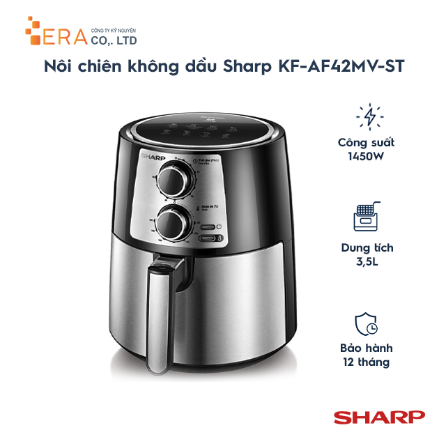 Nồi Chiên Không Dầu Sharp KF-AF42MV-ST (4.2 Lít) – Hàng Chính Hãng