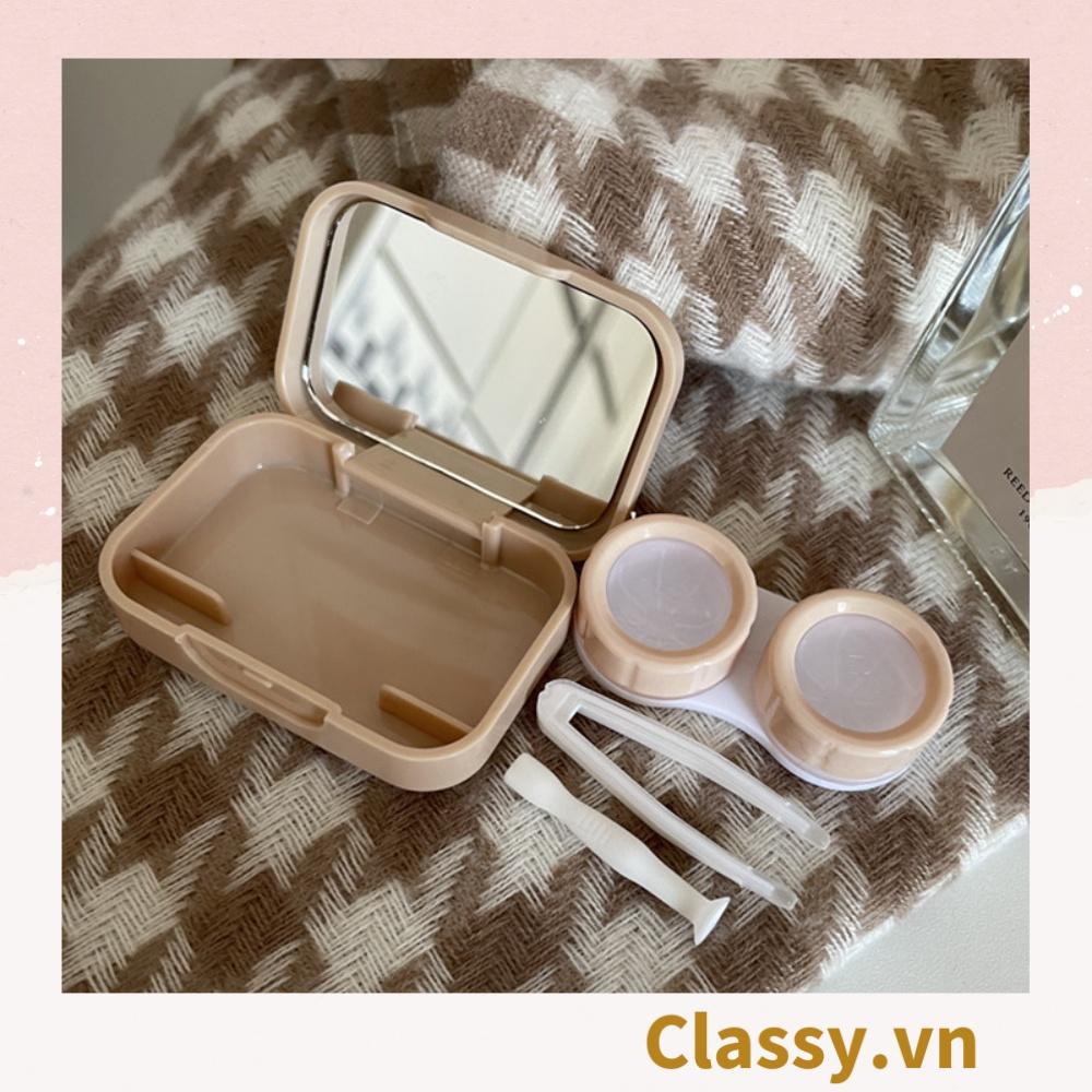 Hộp đựng kính áp tròng Classy chân chó, 1 khay đựng lens, có gương soi PK1301