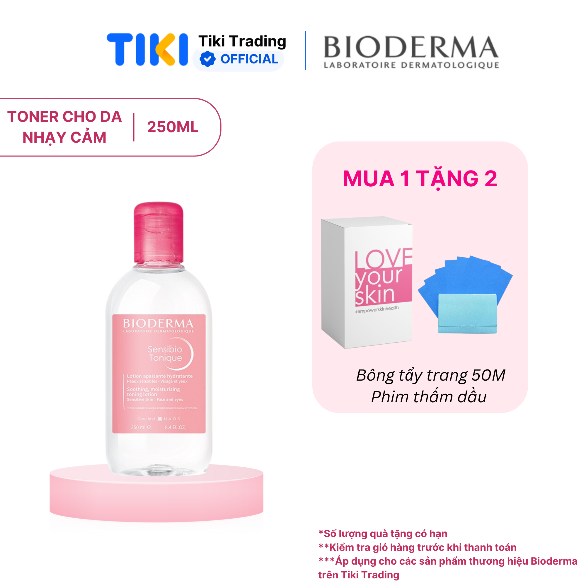 Dung dịch cân bằng, dưỡng ẩm và làm dịu cho da nhạy cảm Bioderma Sensibio Tonique