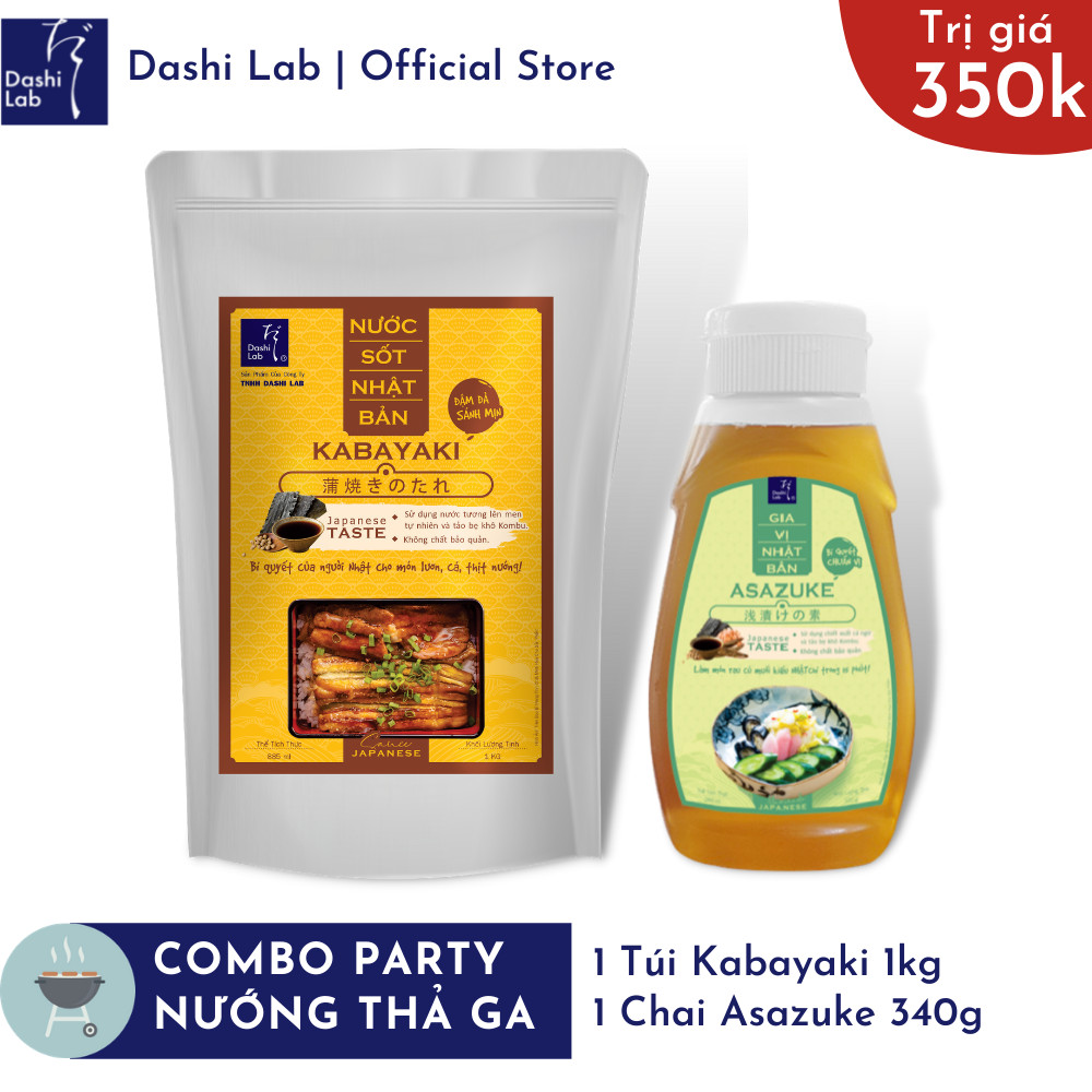 Combo Party nướng thả ga 1 túi Kabayaki 1kg và 1 Asazuke 320g.