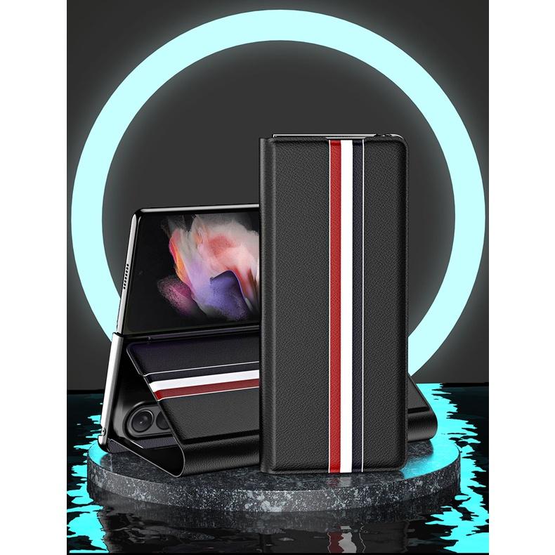 Bao Da Họa Tiết Thom Browne Cho Samsung Galaxy Z FOLD 5 / Z FOLD 4 / Z FOLD 3