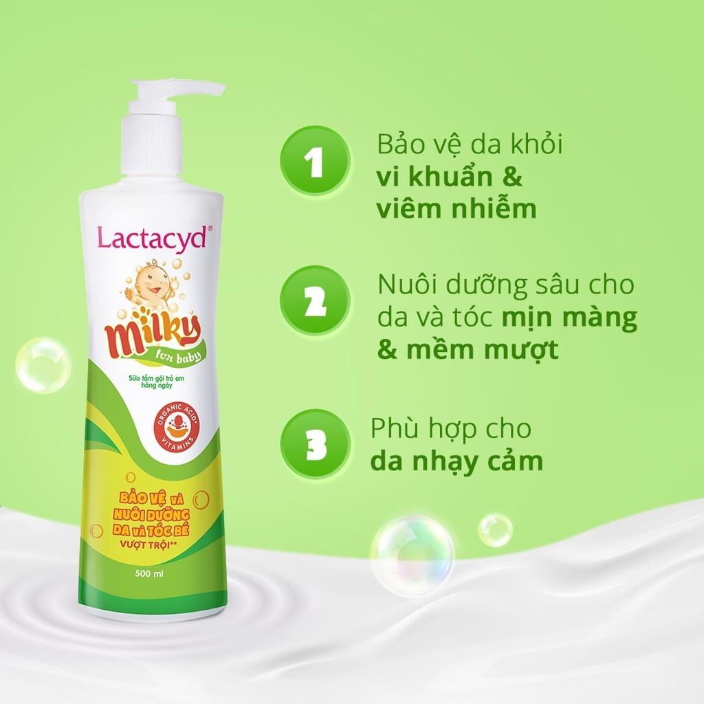 Sữa tắm gội cho bé Lactacyd Milky 250ml-500ml