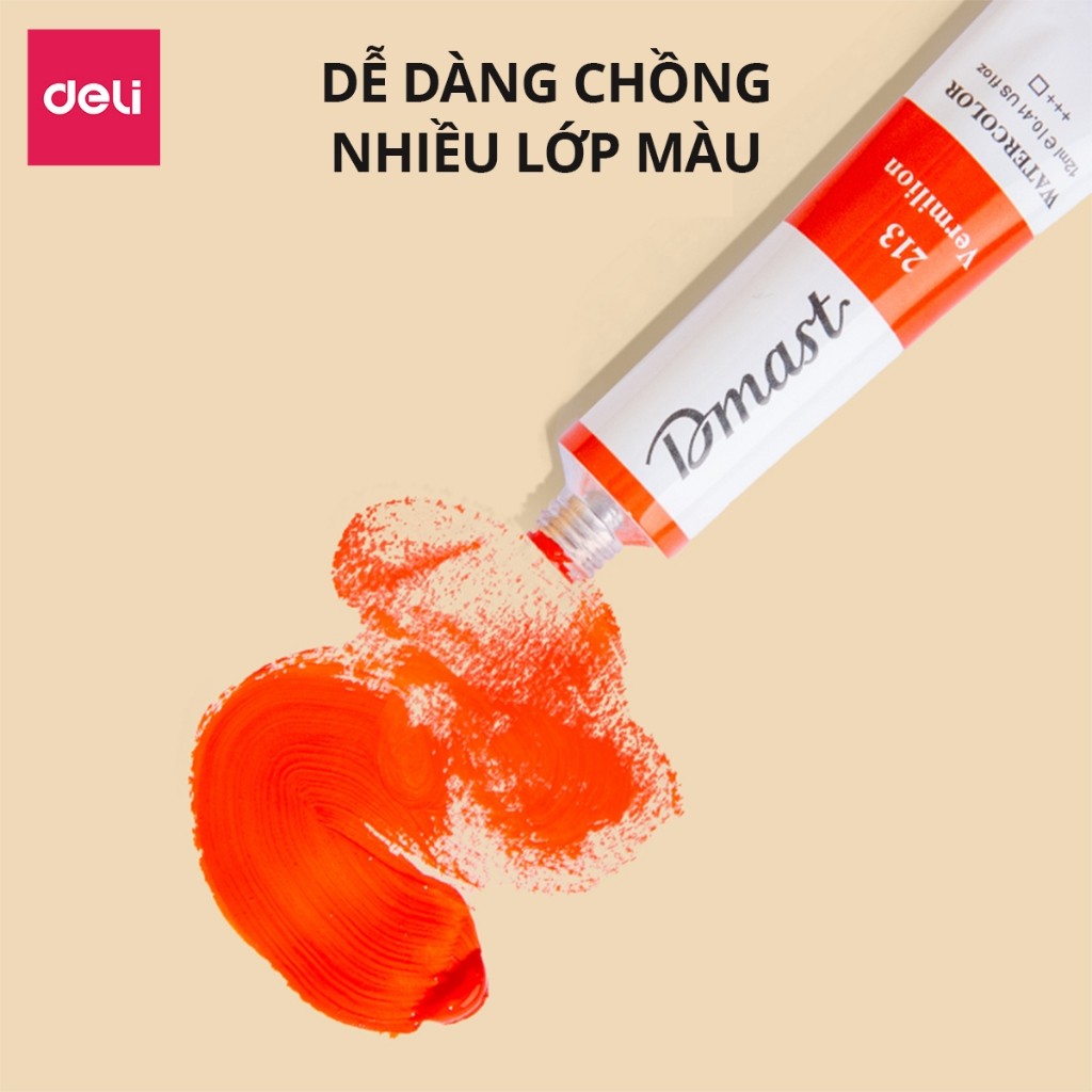 Màu Nước Dmast Cao Cấp Deli - Màu Nước Dạng Tuýp 12ml - Màu Sắc Đa Dạng Dễ Dàng Chồng Màu - Tô Vẽ Chuyên Nghiệp