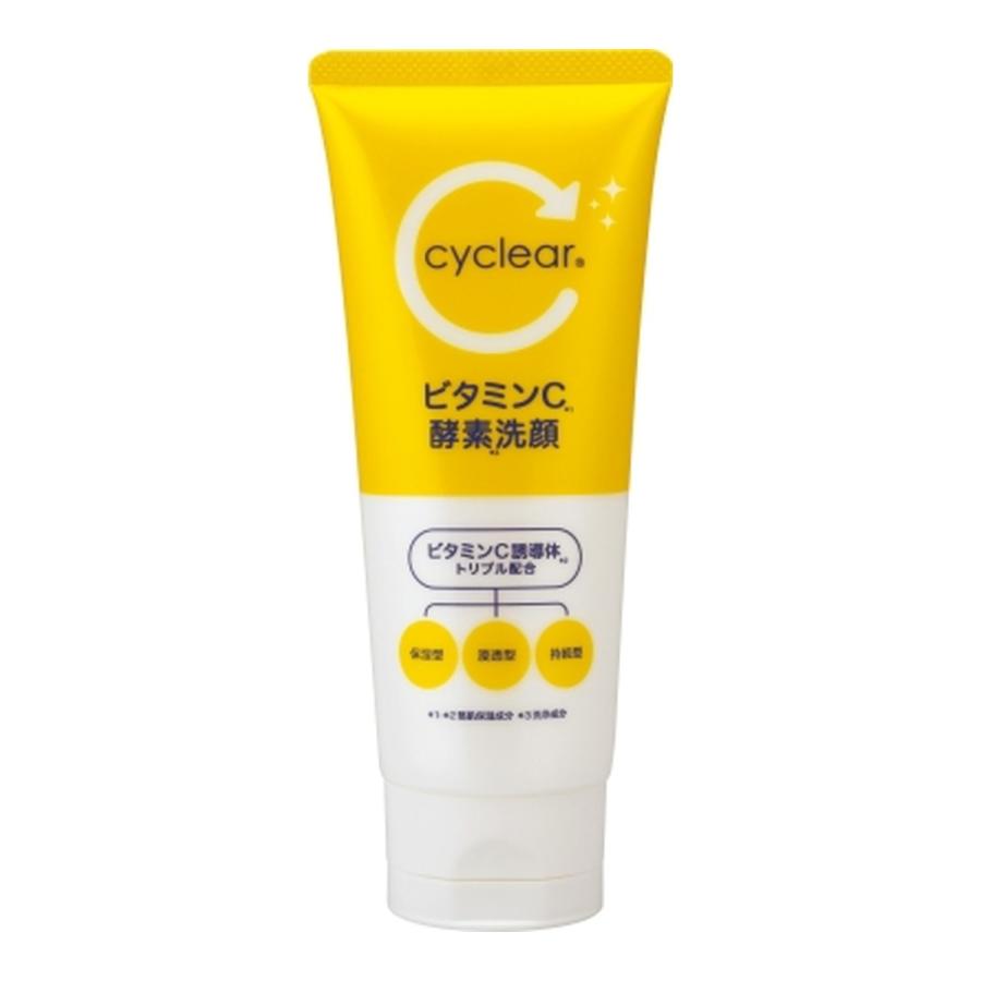 Sữa Rửa Mặt Tạo Bọt Làm Sạch Sâu Da Kumano Cyclear Vitamin C Enzyeme Facial Foam 130G (Combo Sữa Rửa Mặt Và Set 24mL)